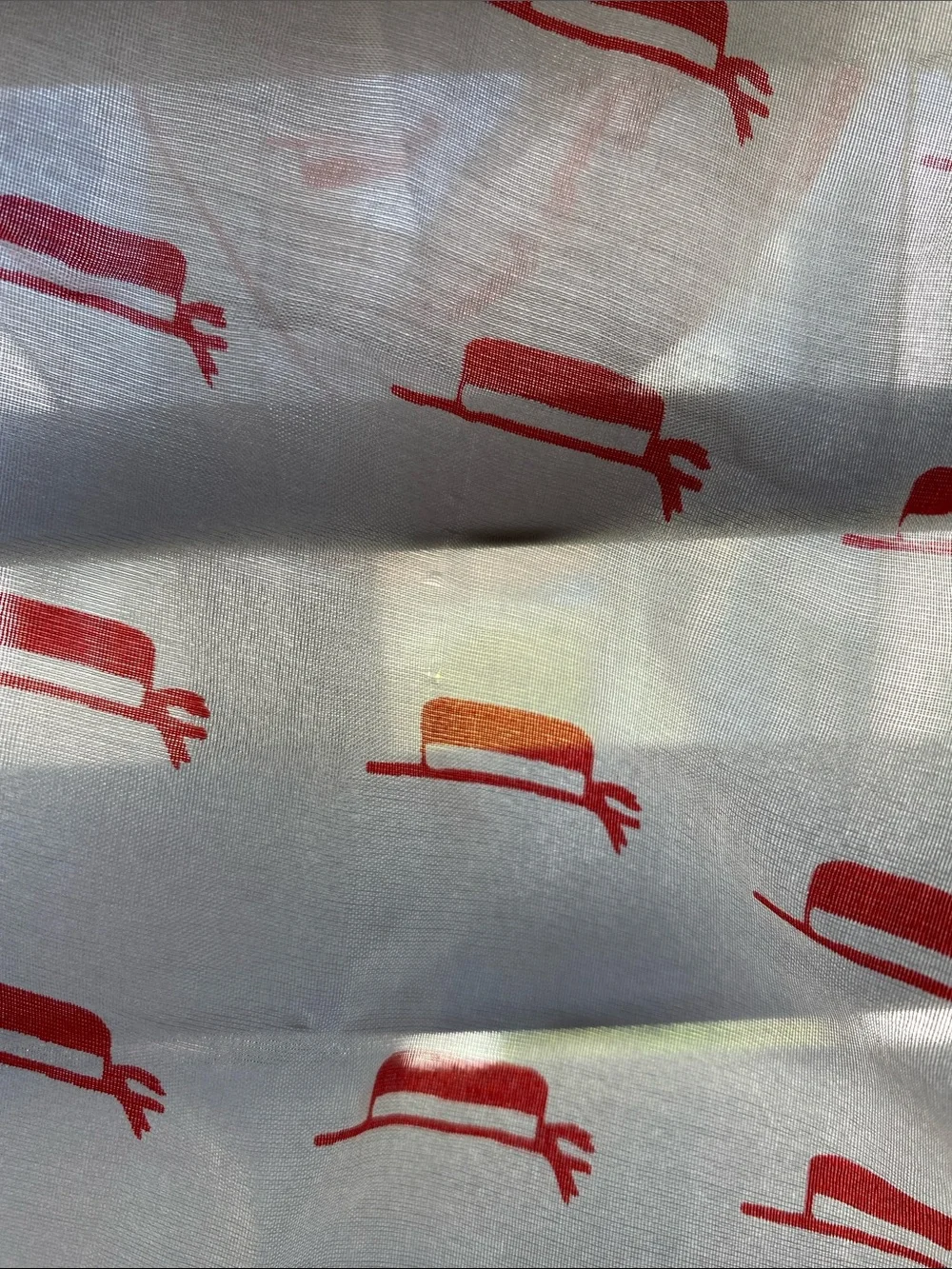 Vintage Patent Pending imperfect Vera Red and Blue Hat print Scarf